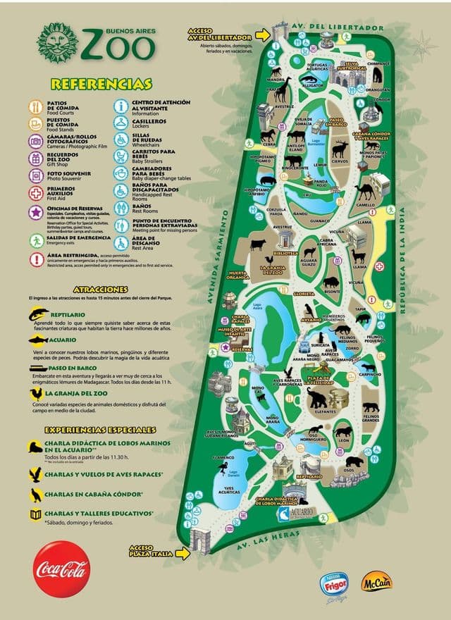 Buenos Aires dierentuin park plattegrond