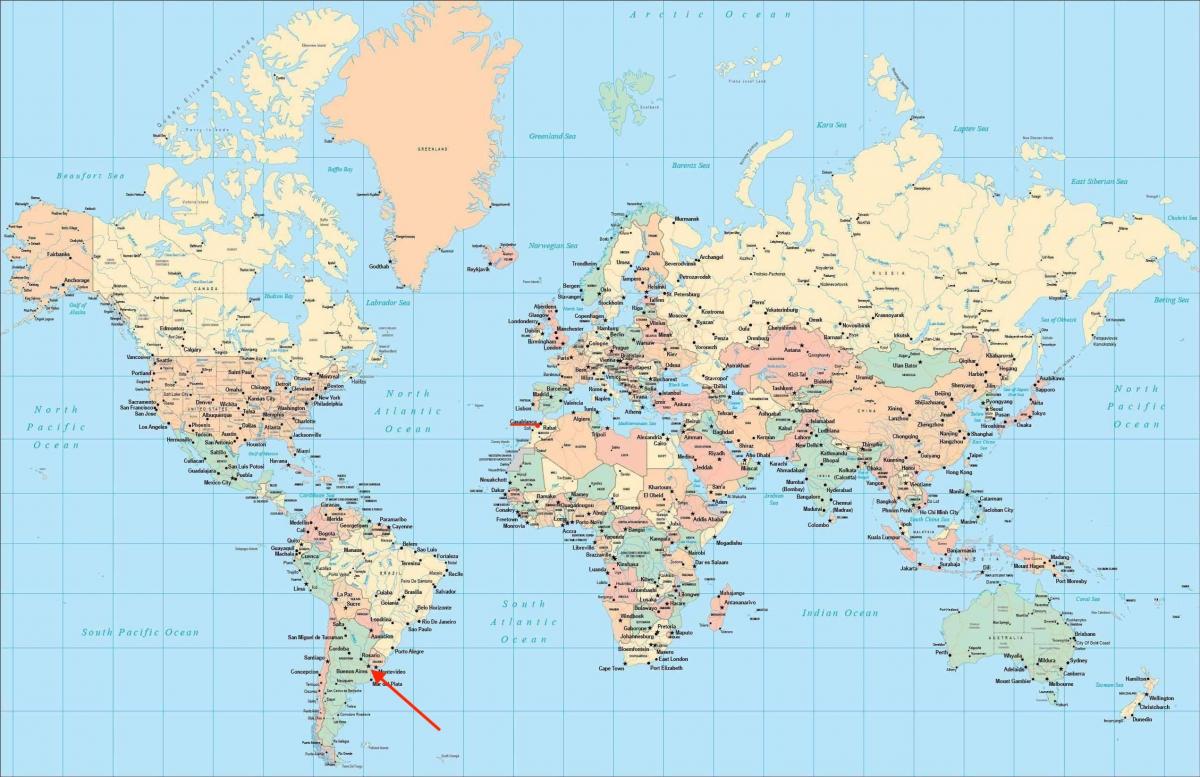 Buenos Aires locatie op wereldkaart