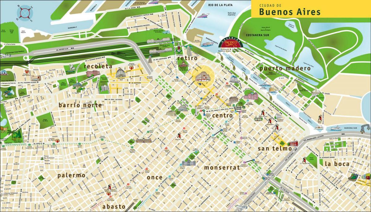 Buenos Aires bezienswaardigheden kaart